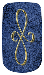 DAROYAL 601 GD SH BL Gold Scroll Shimmer Blue Background